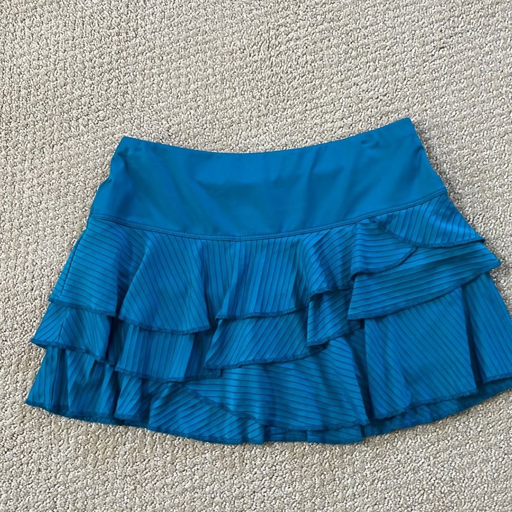 Lucky in Love Teal Tiered Tennis Skort